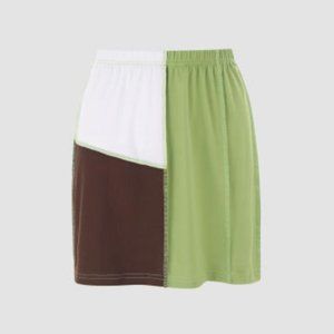 Cider Reverse Stitch Color Block Mini Skirt in Size Small